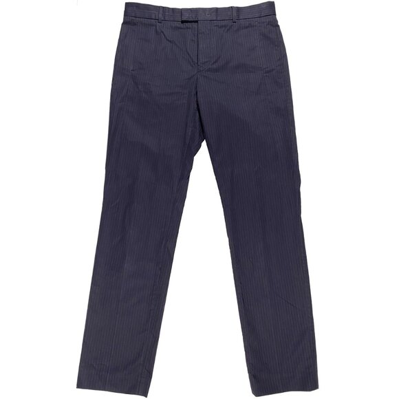 MARNI for H&M Vertical Stripe Straight Leg Cotton Trousers Navy mens 34x31.5 - Picture 1 of 8
